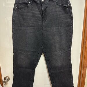 Sonoma Black Straight Leg Jeans with Subtle Whiskering